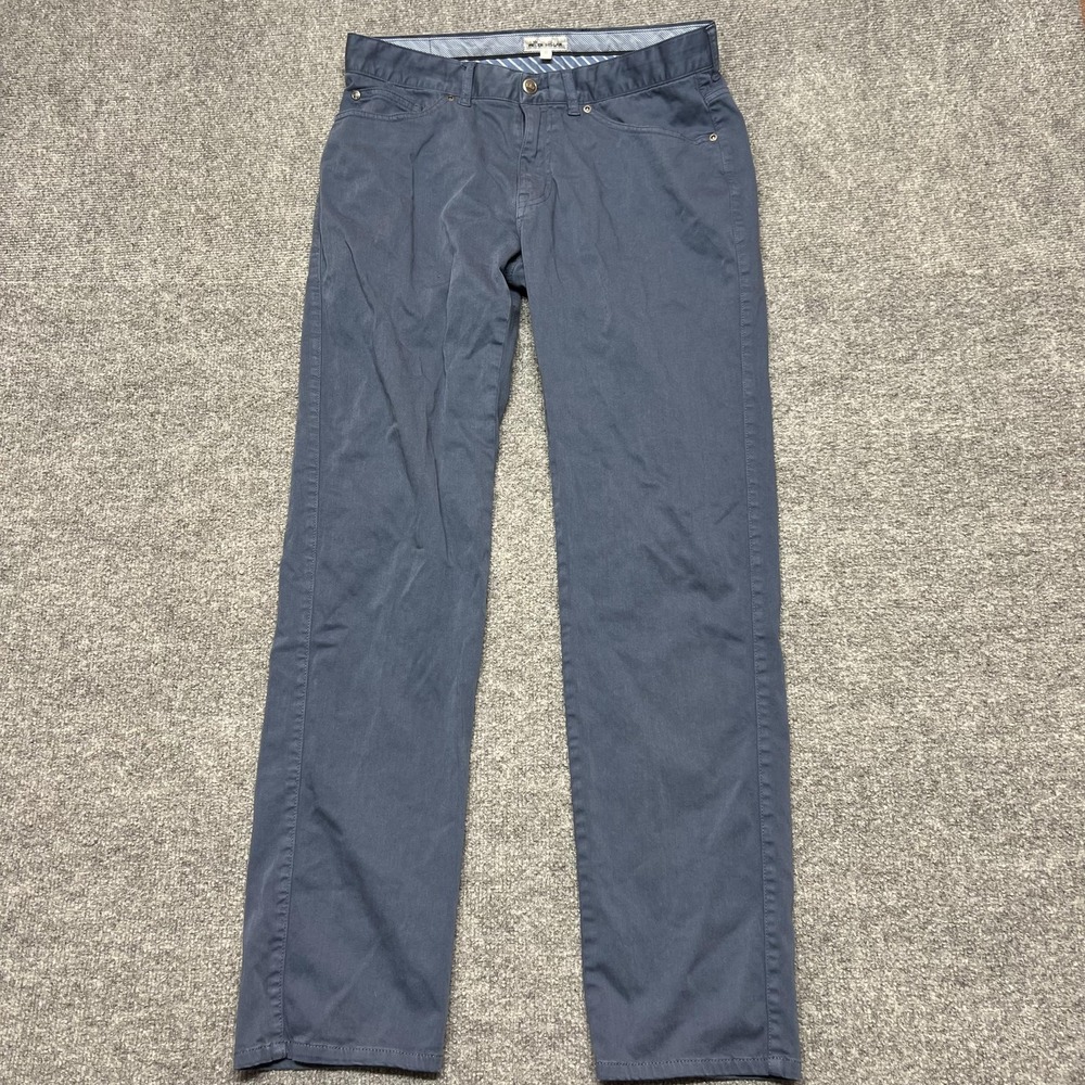 Peter Millar Pants Mens 32x30 Blue Stretch Denim Chino Straight Leg Casual